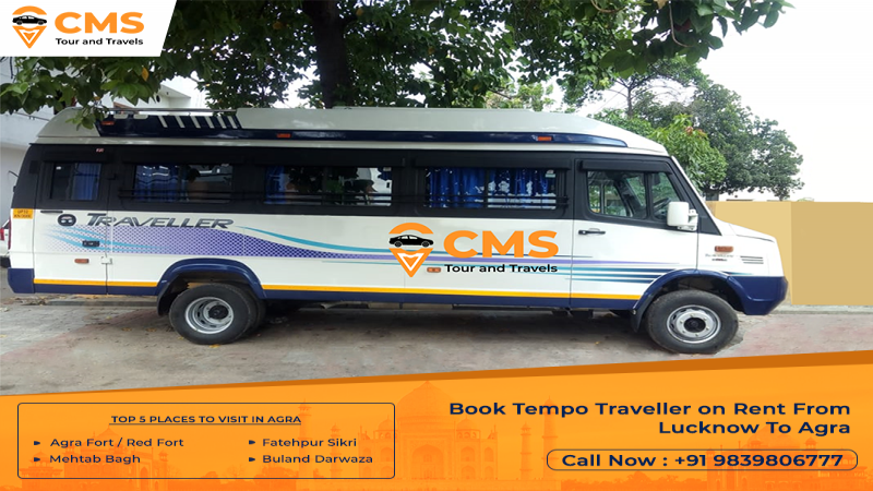 Tempo traveller hire from Lucknow to Agra